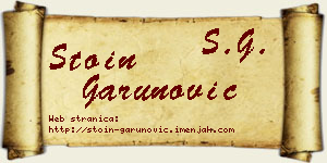 Stoin Garunović vizit kartica